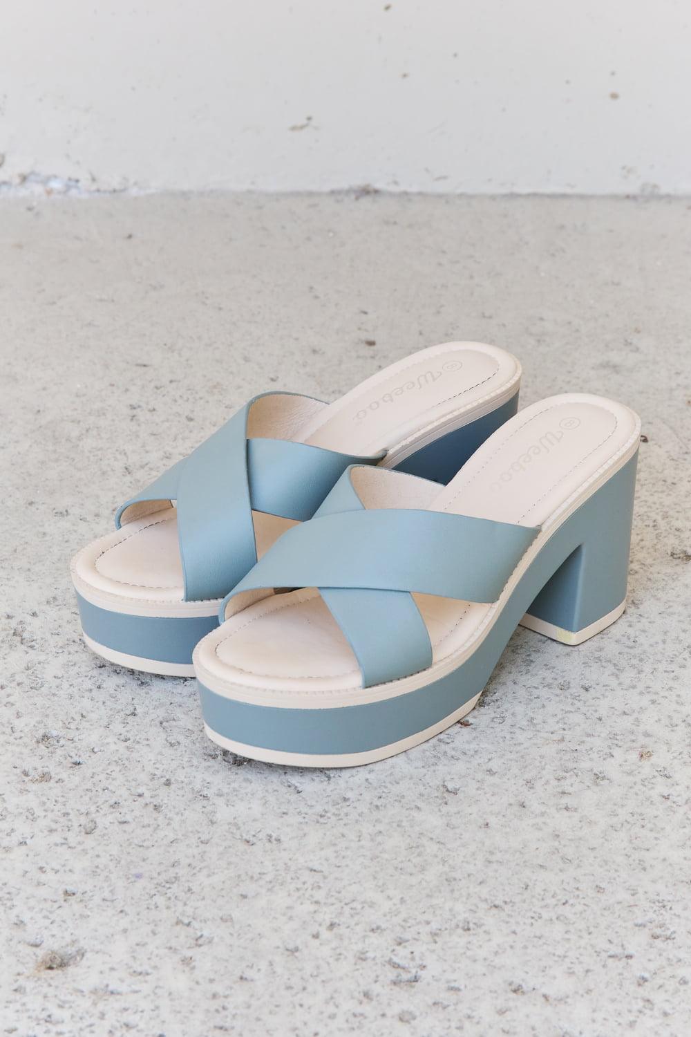 Weeboo Cherish The Moments Contrast Platform Sandals in Misty Blue - Lab Fashion, Home & Health