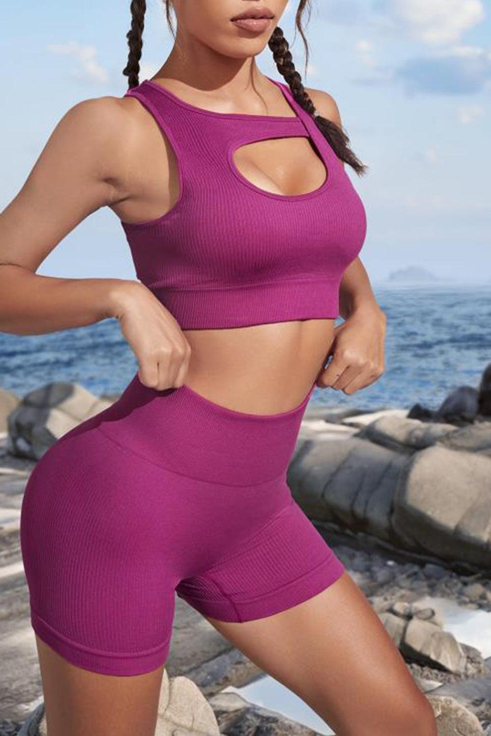 Cutout Two-Piece Sports Set - Lab Fashion, Home & Health