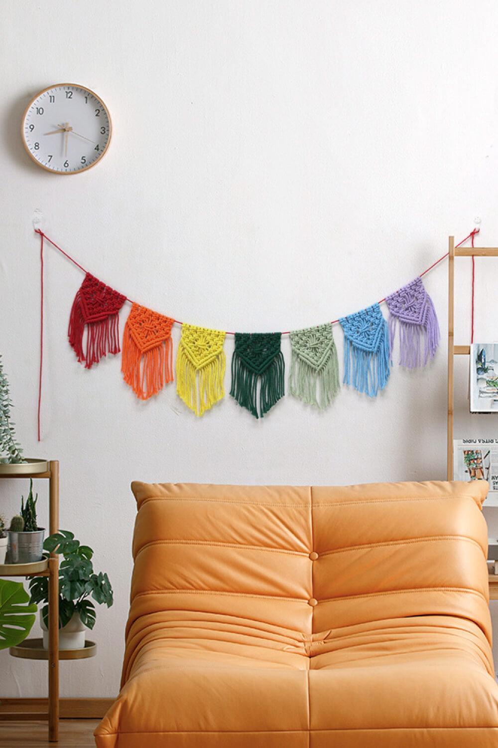 Rainbow Fringe Macrame Banner - Lab Fashion, Home & Health