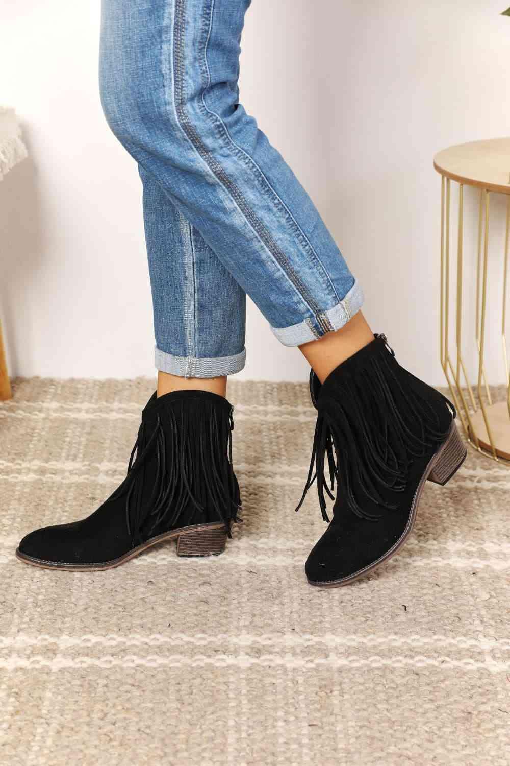 Legend Women's Fringe Cowboy Western Ankle Boots - Lab Fashion, Home & Health