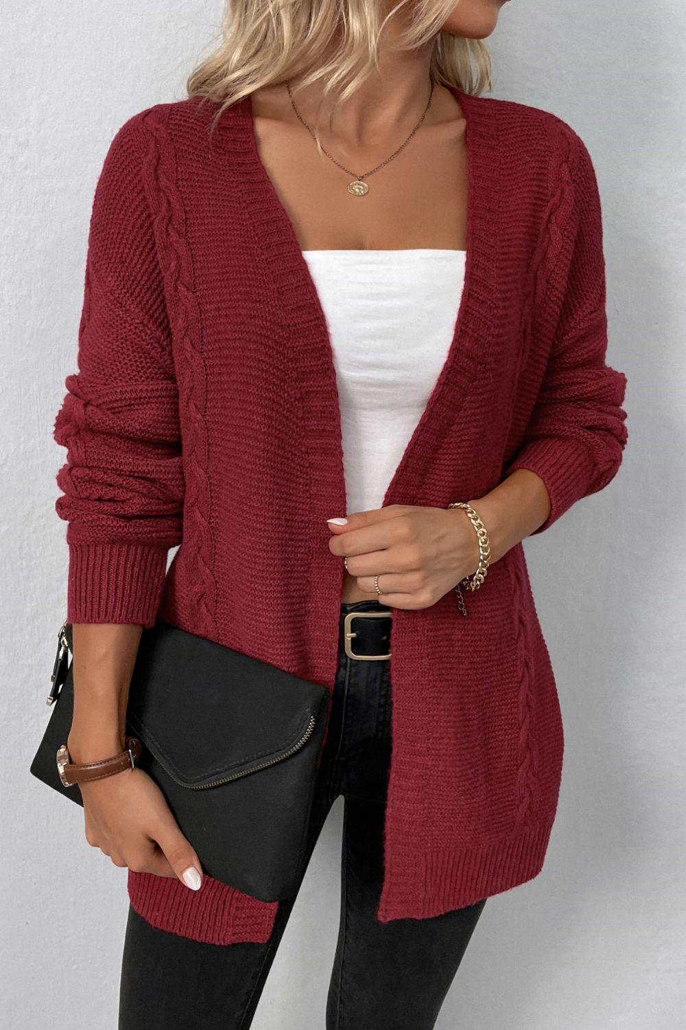 Open Front Cardigan with Pockets - Lab Fashion, Home & Health