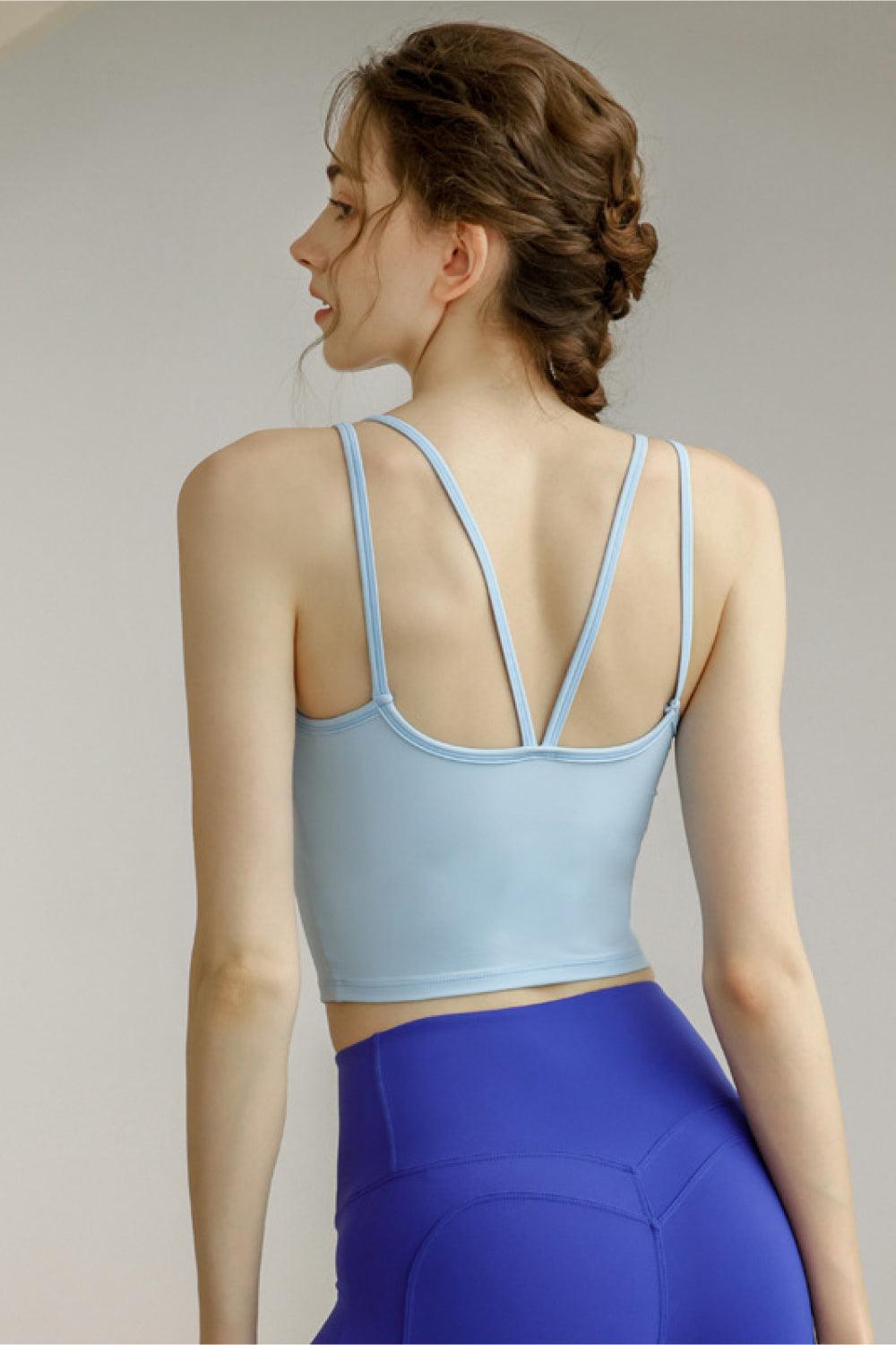 Spaghetti Strap Scoop Neck Sports Bra - Lab Fashion, Home & Health