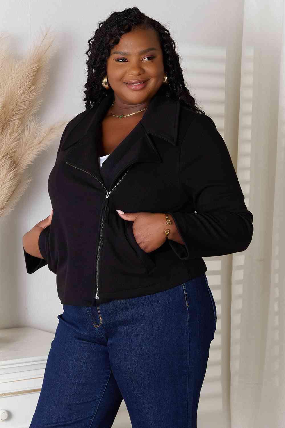 Culture Code Full Size Zip-Up Jacket with Pockets - Lab Fashion, Home & Health