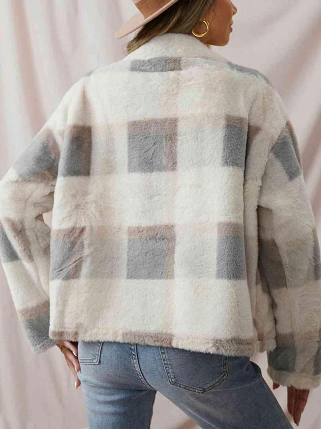 Collared Button Up Plaid Coat - Lab Fashion, Home & Health