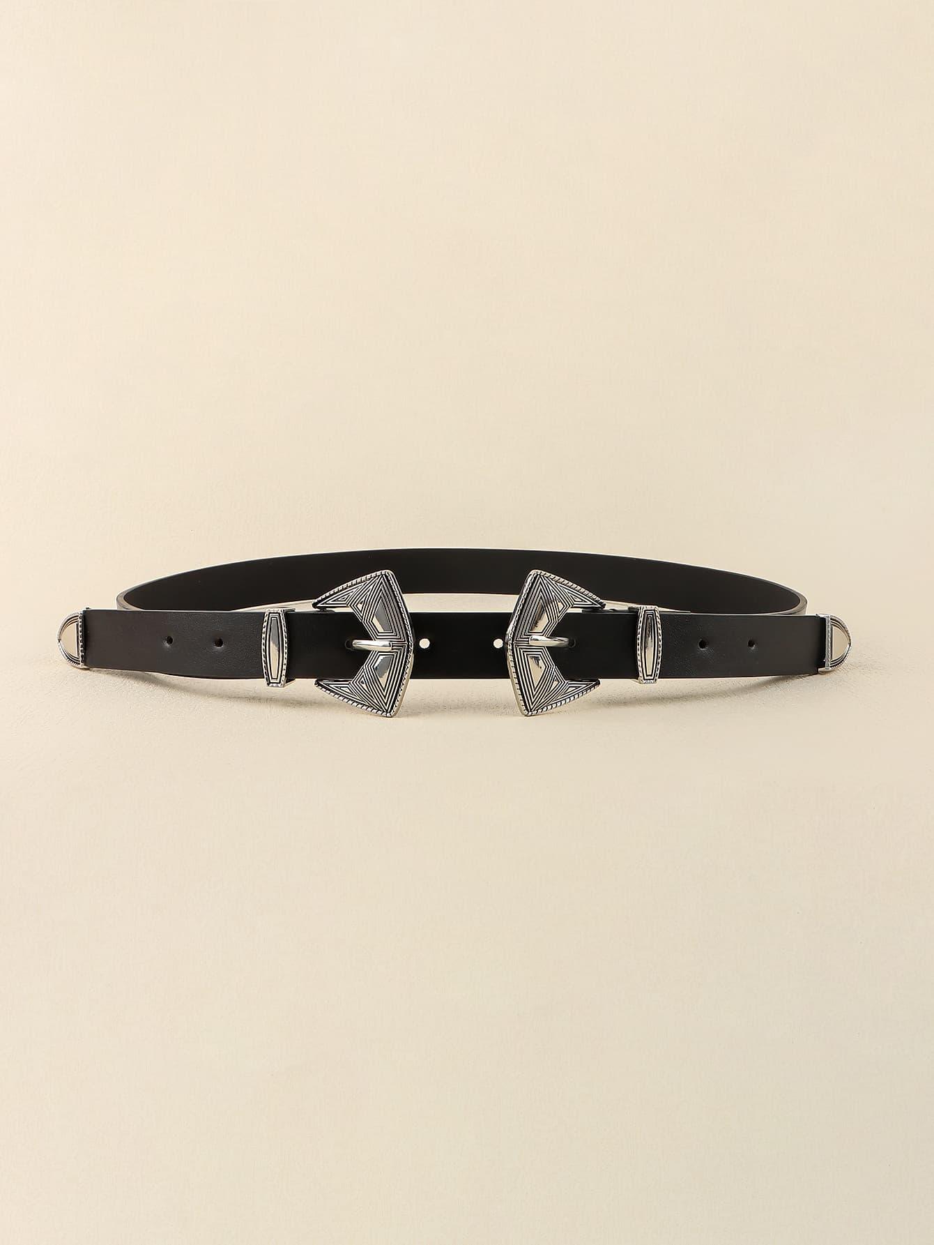 Double Buckle PU Leather Belt - Lab Fashion, Home & Health