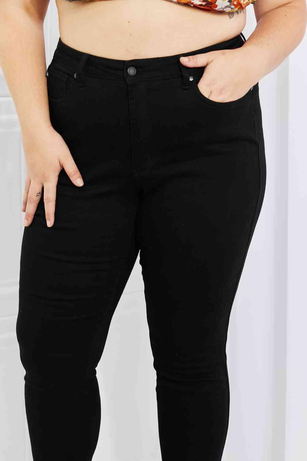 Judy Blue Mila Full Size High Waisted Shark Bite Hem Skinny Jeans - Lab Fashion, Home & Health