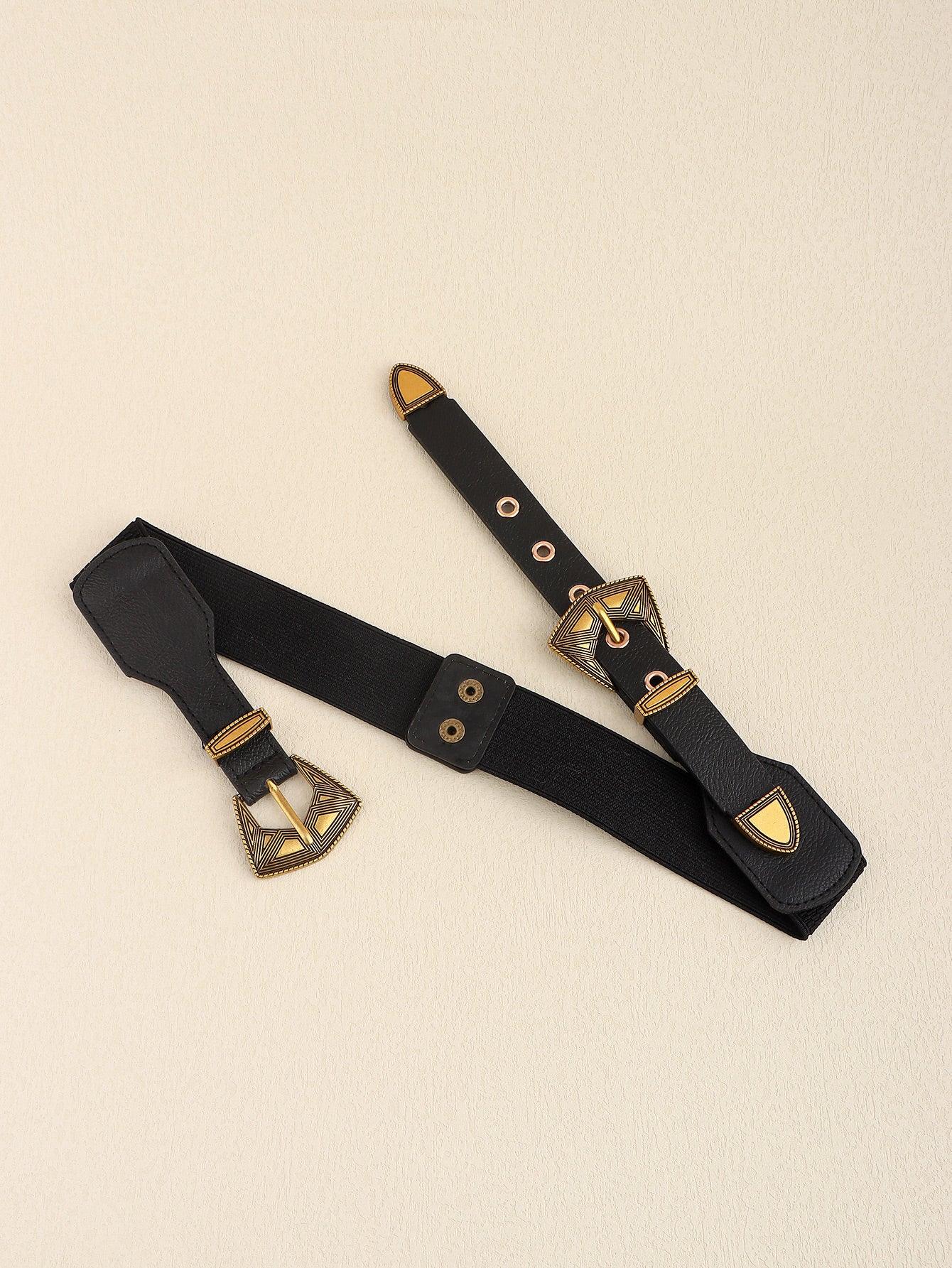 Double Buckle PU Leather Belt - Lab Fashion, Home & Health