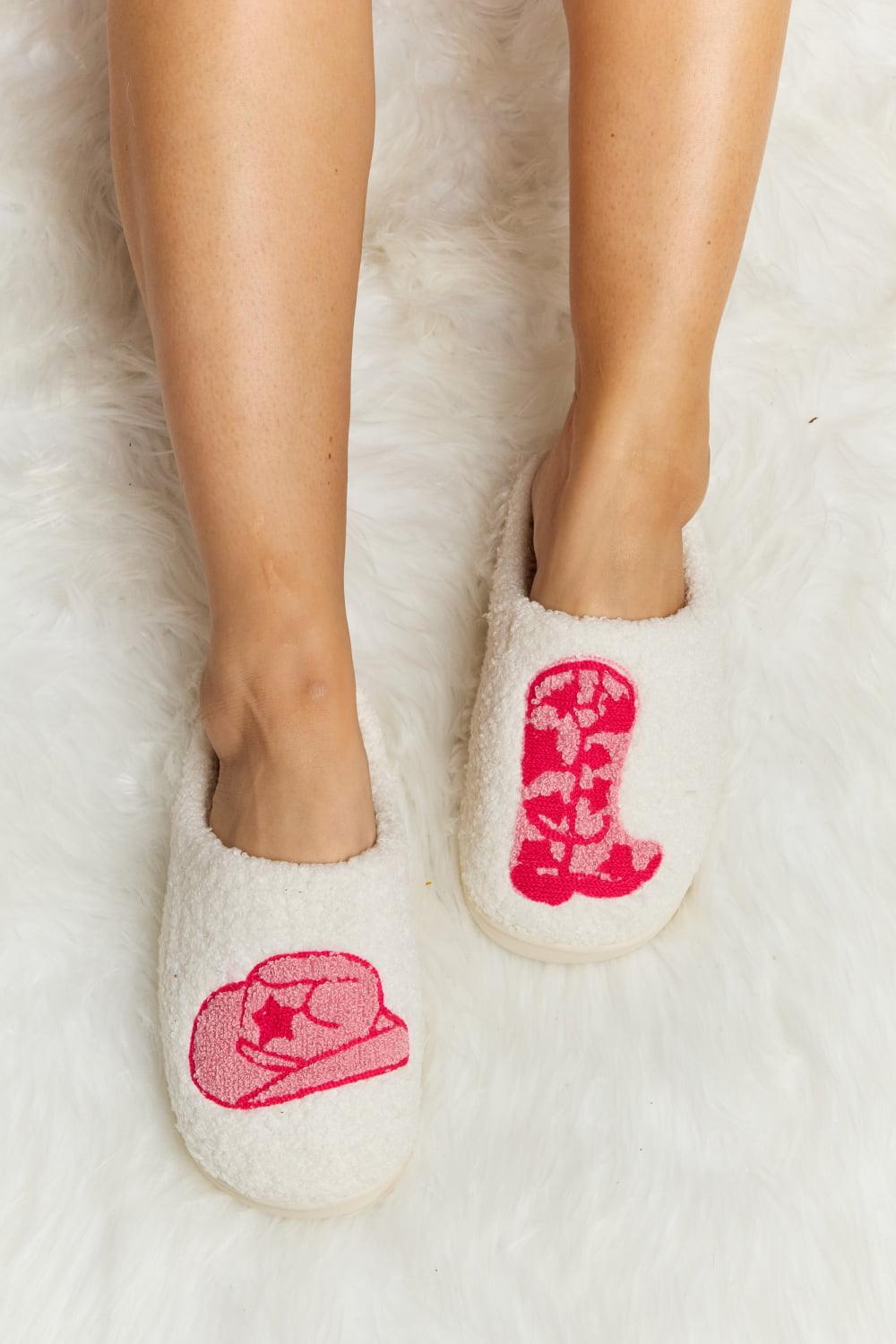 Melody Printed Plush Slide Slippers - Lab Fashion, Home & Health