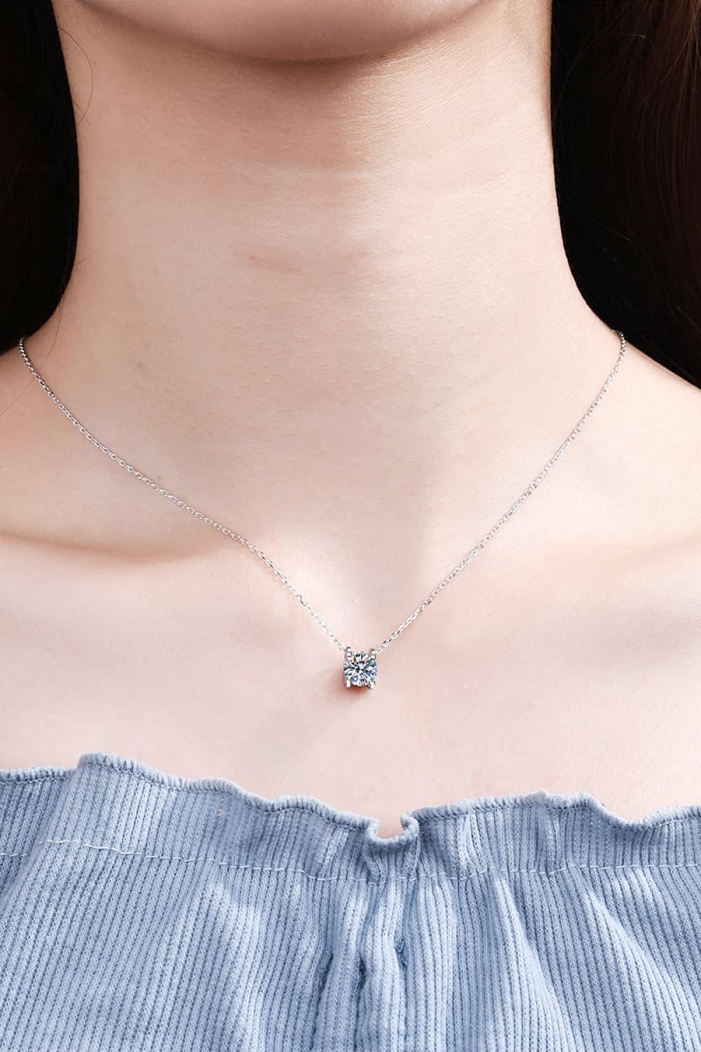 Moissanite 925 Sterling Silver Necklace - Lab Fashion, Home & Health