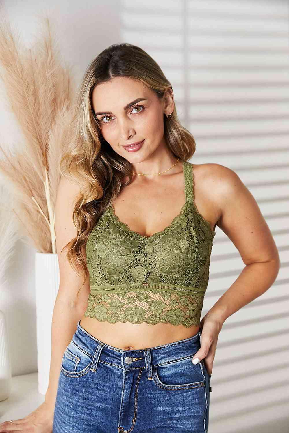 JadyK Juliette Full Size Crisscross Lace Bralette - Lab Fashion, Home & Health