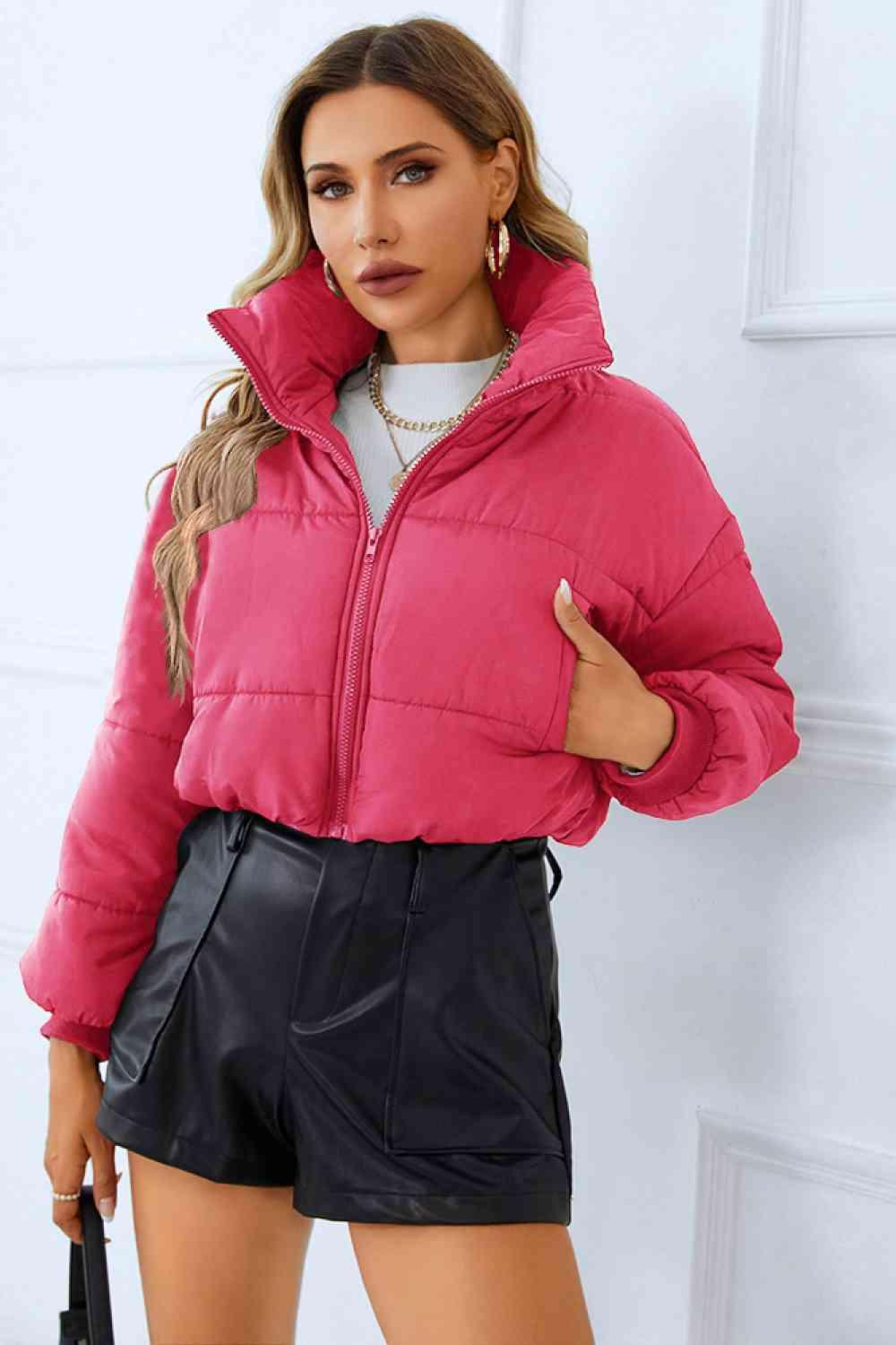 Zip-Up Winter Coat with Pockets - Lab Fashion, Home & Health