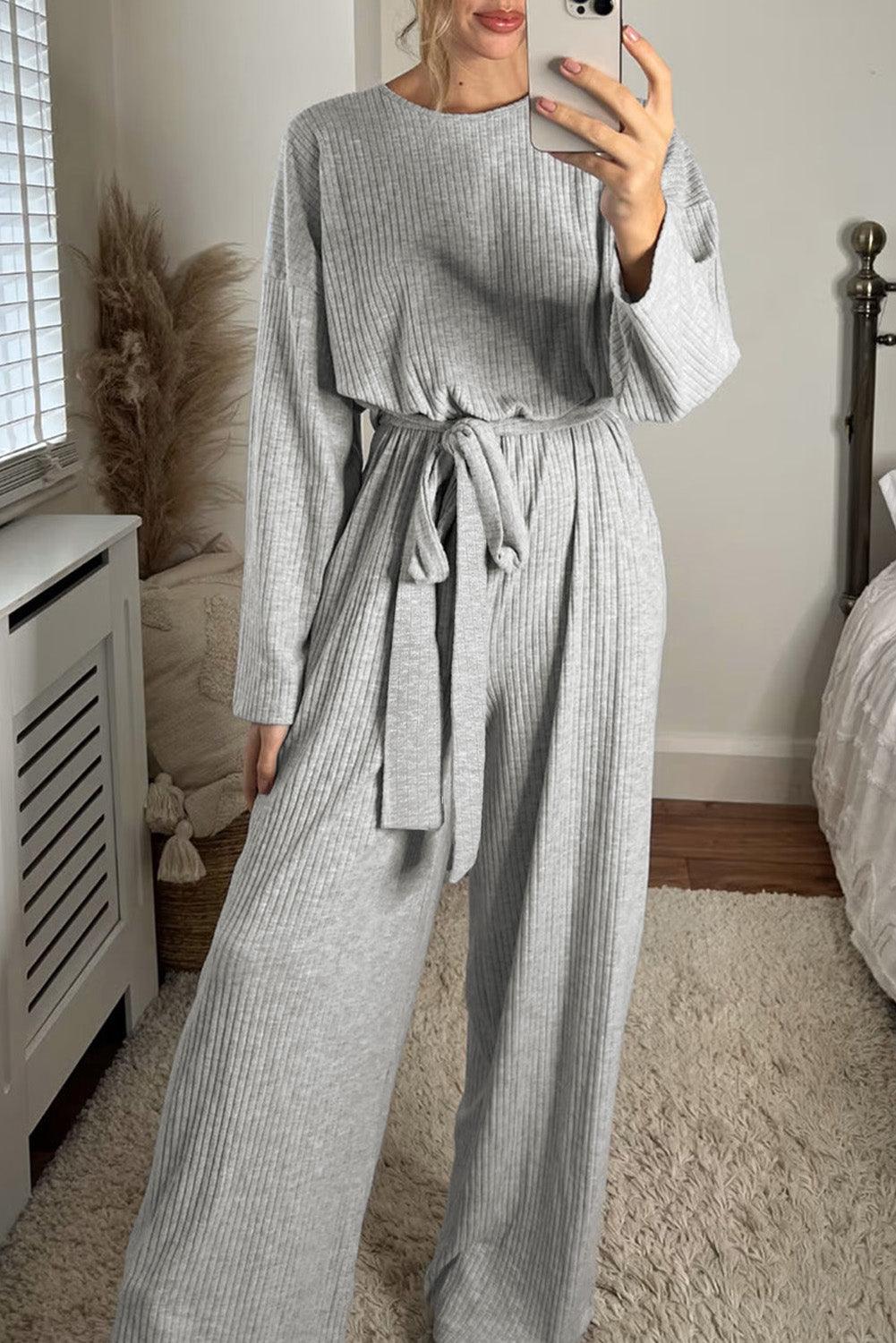 Long Sleeve Round Neck Jumpsuit - Lab Fashion, Home & Health