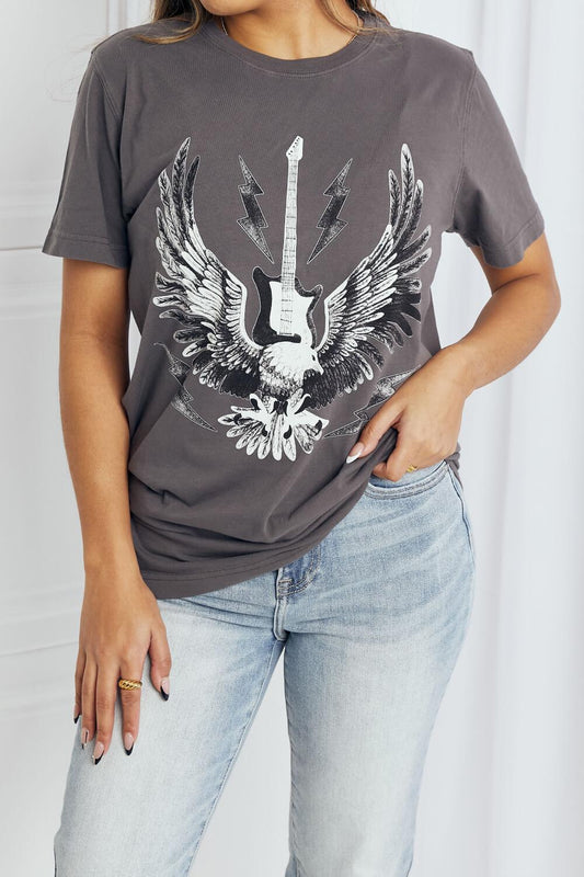 mineB Full Size Eagle Graphic Tee Shirt - Lab Fashion, Home & Health