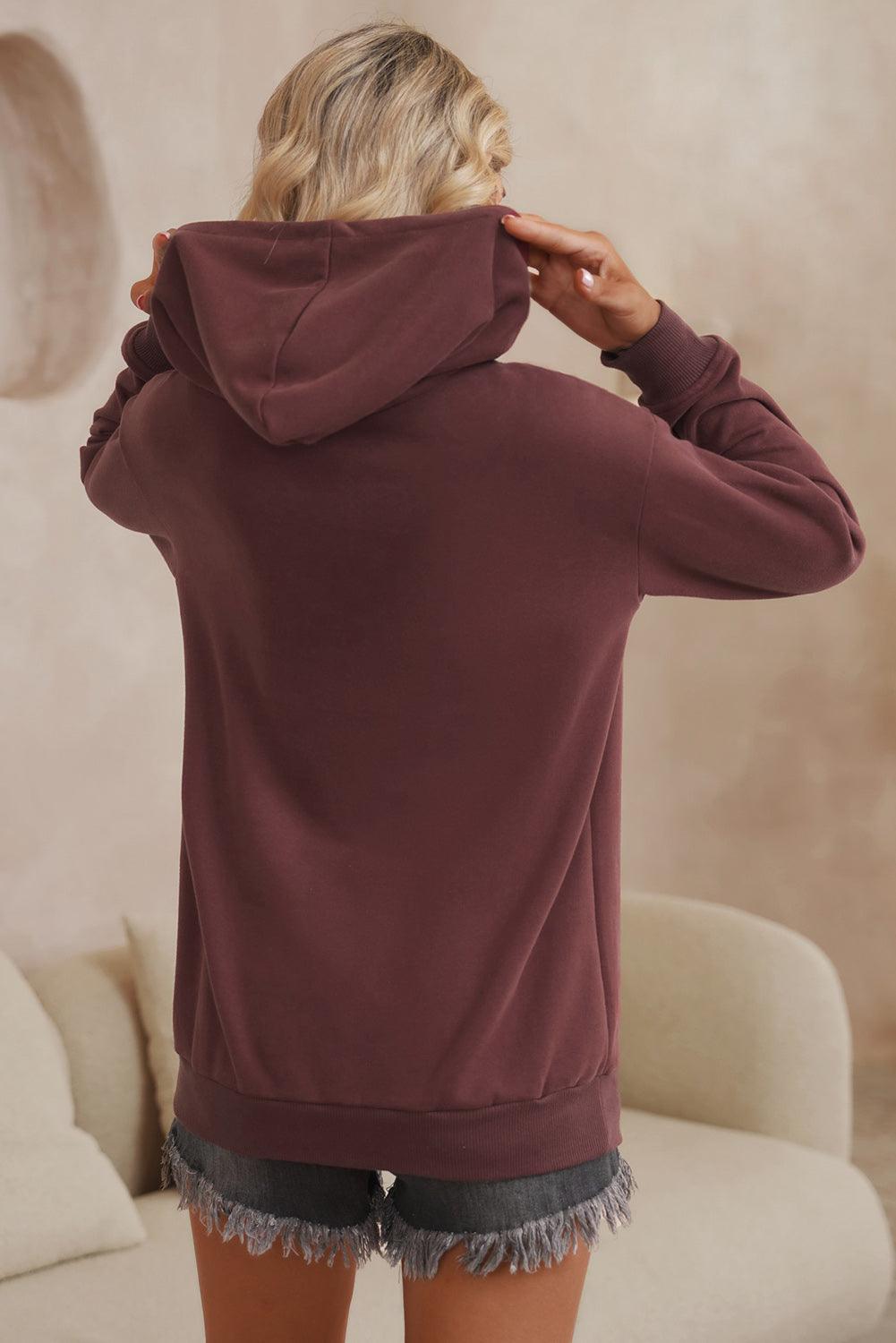 Dropped Shoulder Kangaroo Pocket Hoodie - Lab Fashion, Home & Health