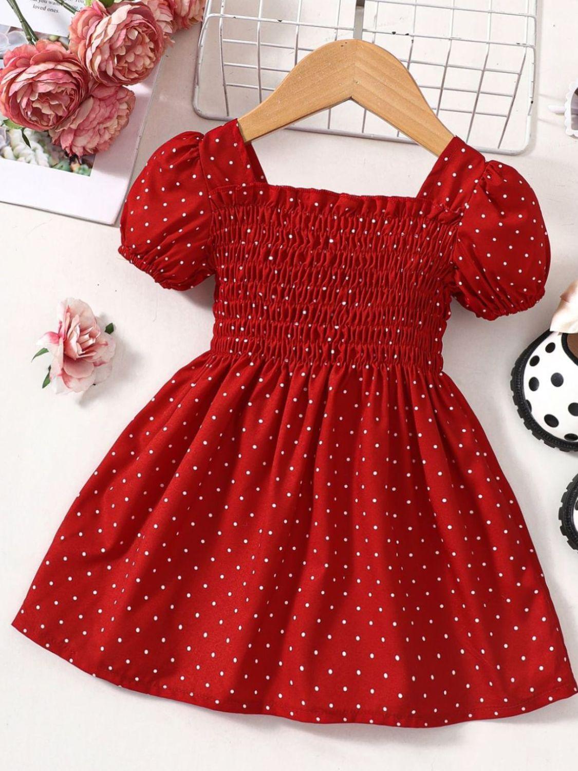 Baby Girl Printed Square Neck Smocked Dress - Lab Fashion, Home & Health