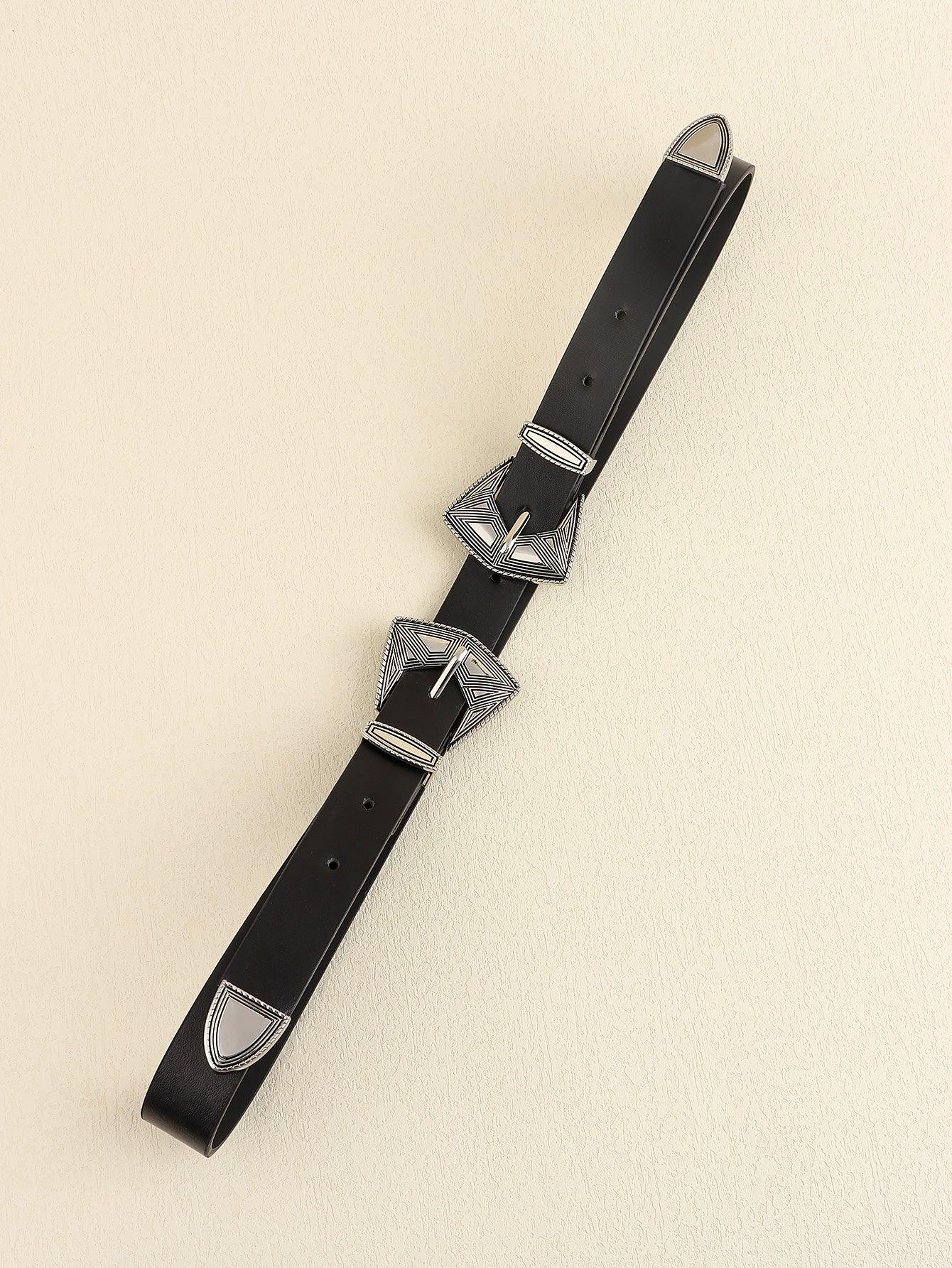 Double Buckle PU Leather Belt - Lab Fashion, Home & Health