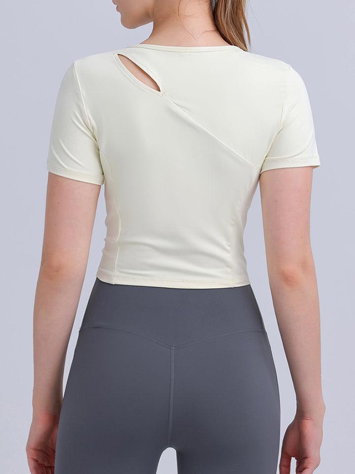 Round Neck Short Sleeve Active Top - Lab Fashion, Home & Health