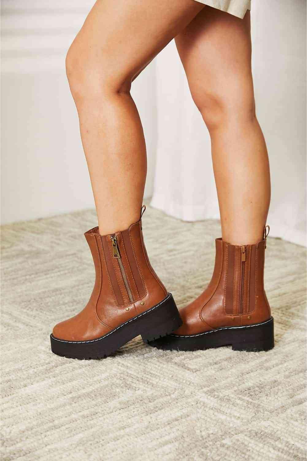 Forever Link Side Zip Platform Boots - Lab Fashion, Home & Health