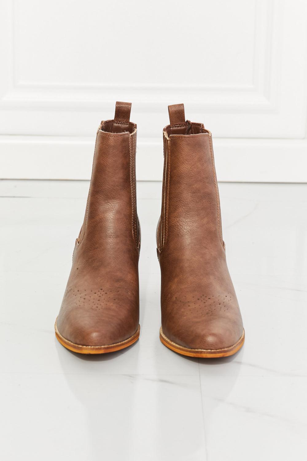 MMShoes Love the Journey Stacked Heel Chelsea Boot in Chestnut - Lab Fashion, Home & Health