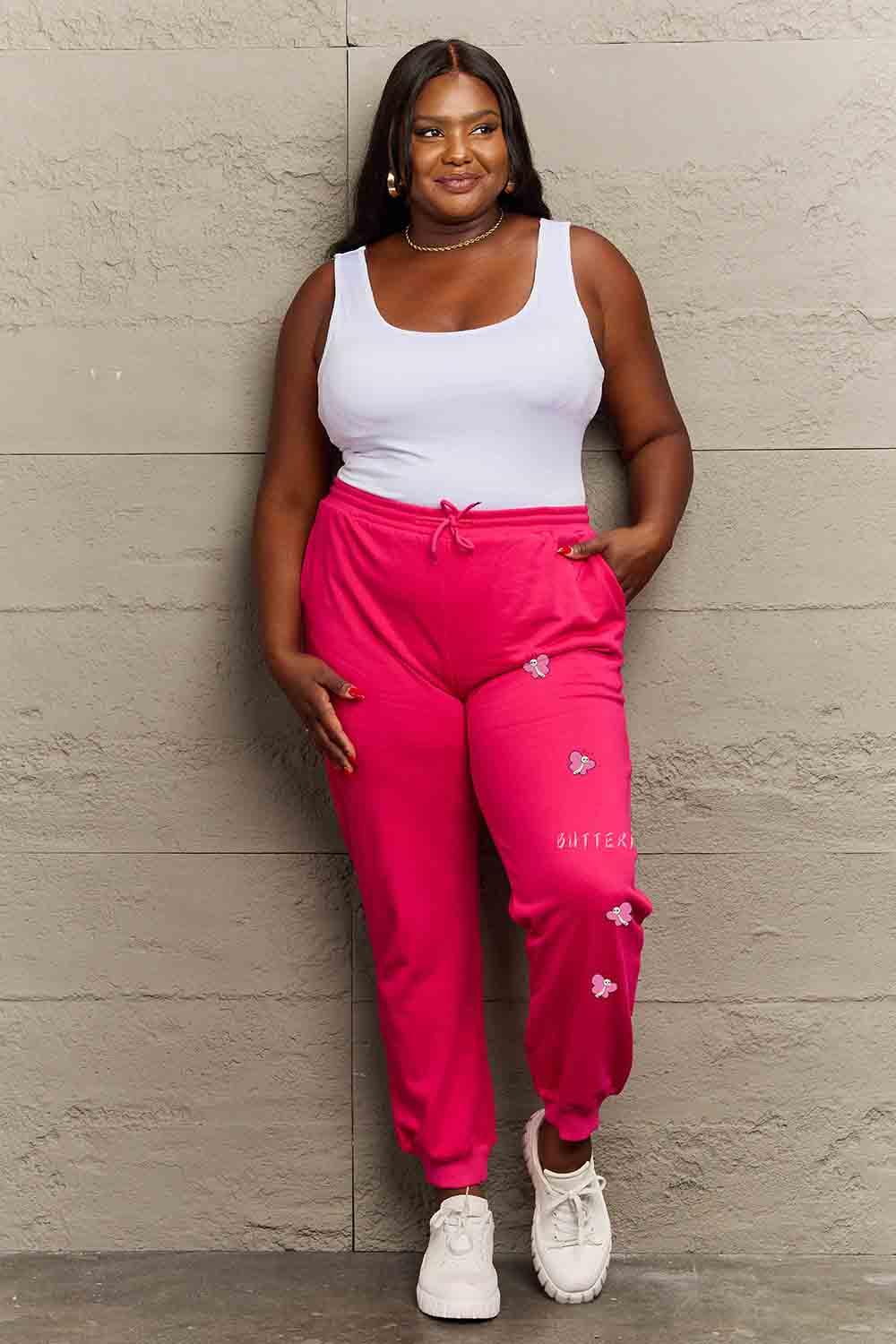 Simply Love Simply Love Full Size Drawstring BUTTERFLY Graphic Long Sweatpants - Lab Fashion, Home & Health