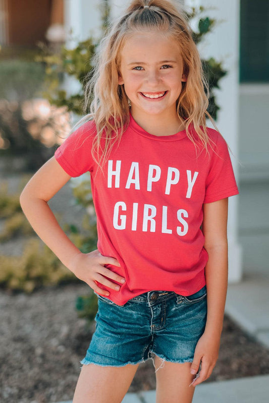 Girls Letter Graphic Short Sleeve - Lab Fashion, Home & Health