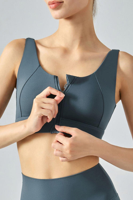 Breathable Zip-Up Sports Bra - Lab Fashion, Home & Health