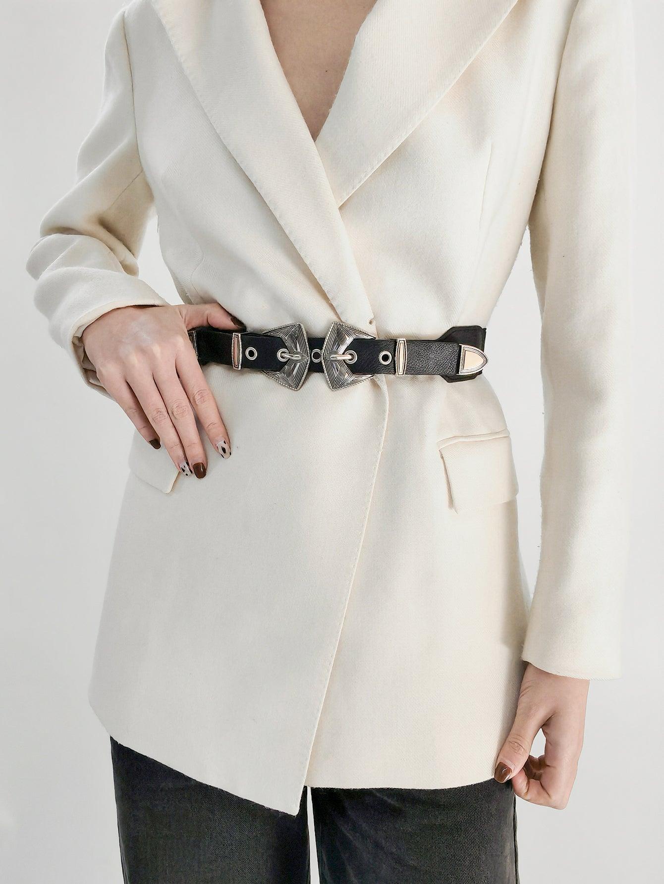 Double Buckle PU Leather Belt - Lab Fashion, Home & Health