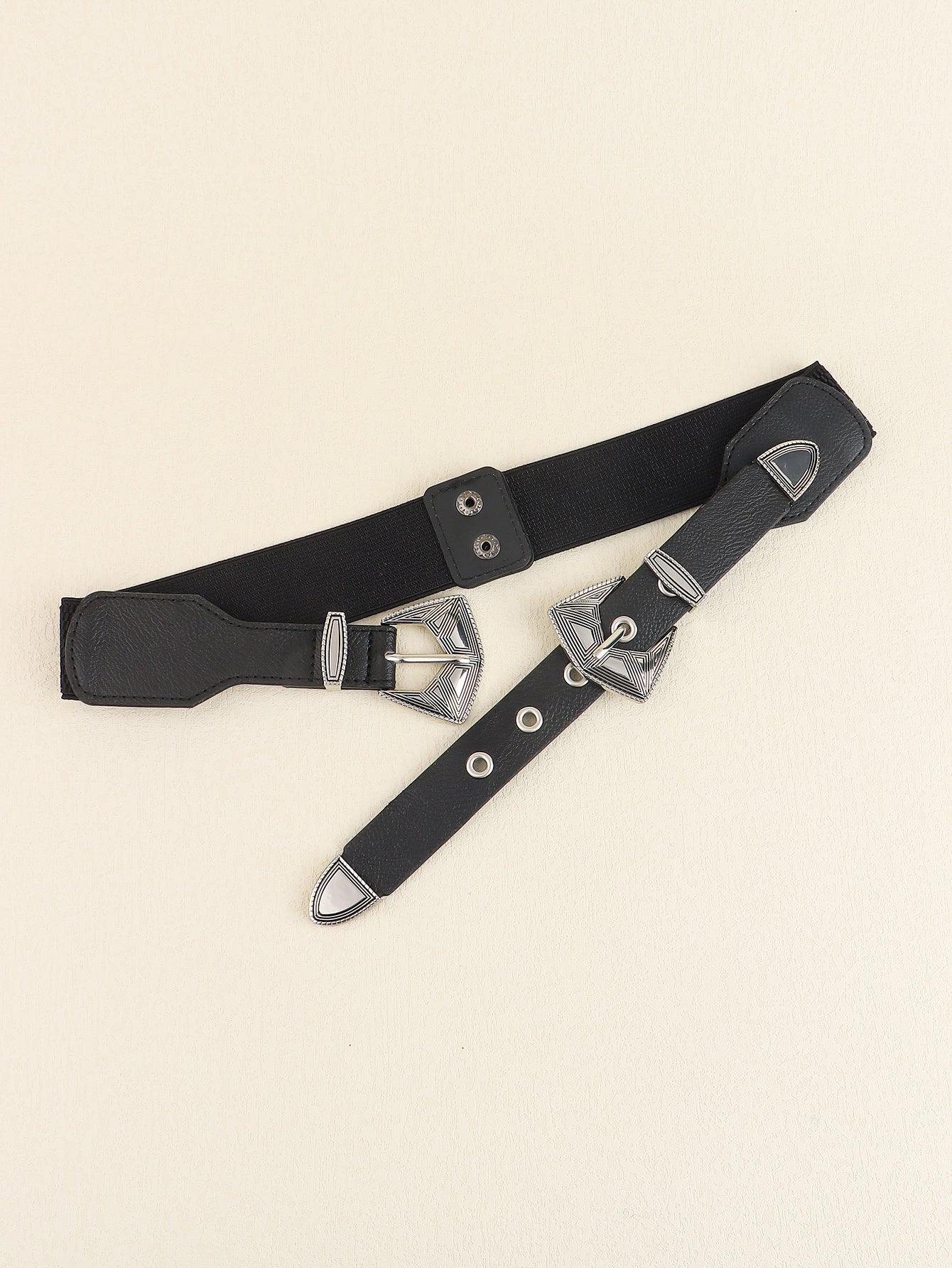 Double Buckle PU Leather Belt - Lab Fashion, Home & Health