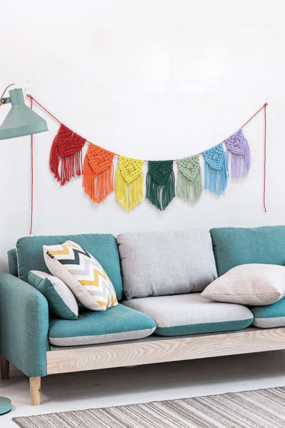 Rainbow Fringe Macrame Banner - Lab Fashion, Home & Health