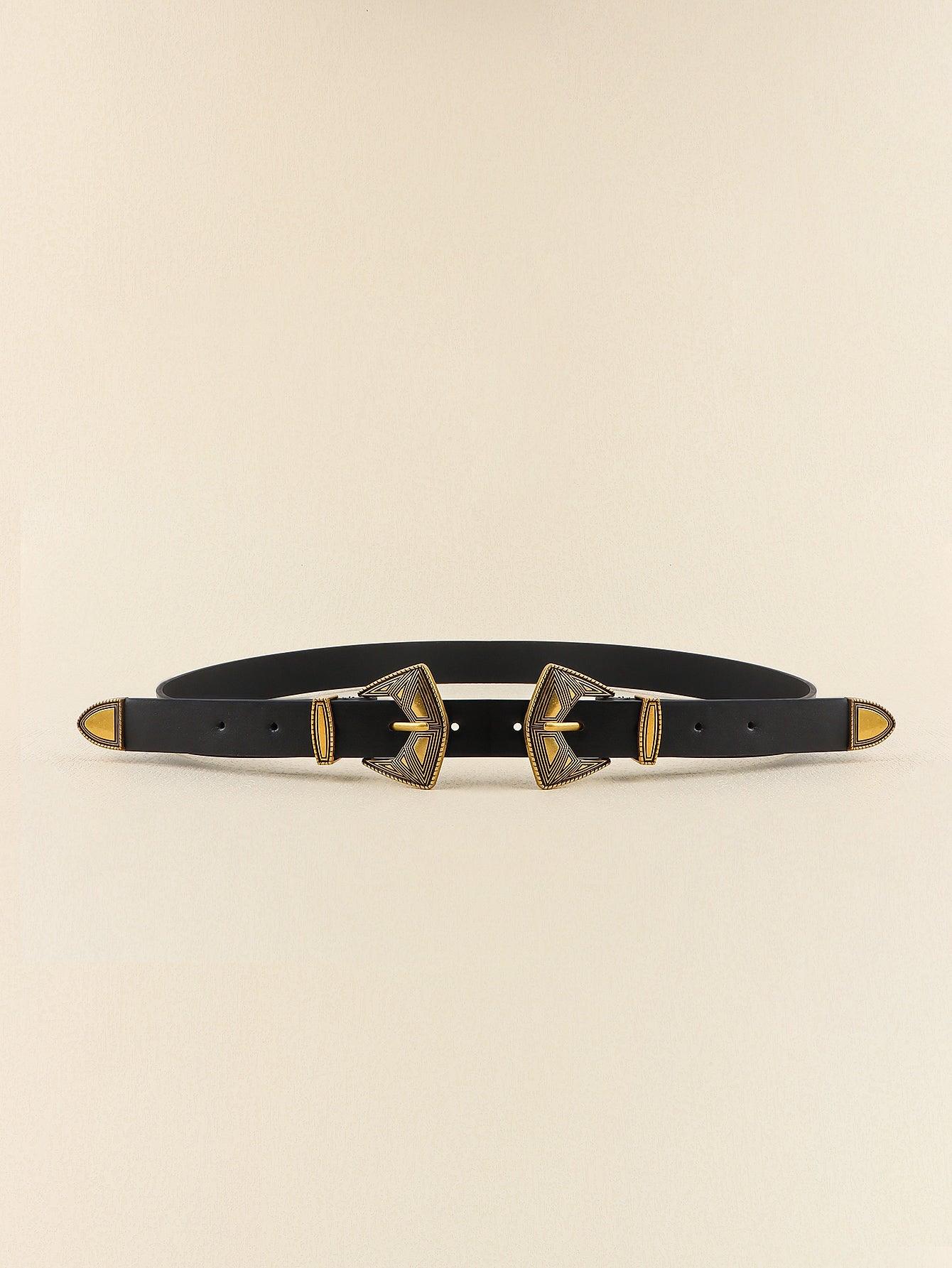 Double Buckle PU Leather Belt - Lab Fashion, Home & Health