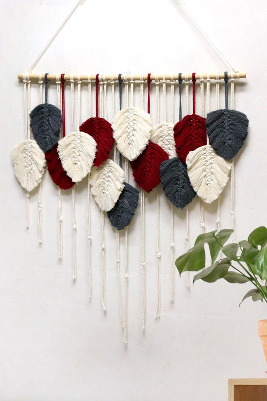 Hand-Woven Feather Macrame Wall Hanging - Lab Fashion, Home & Health