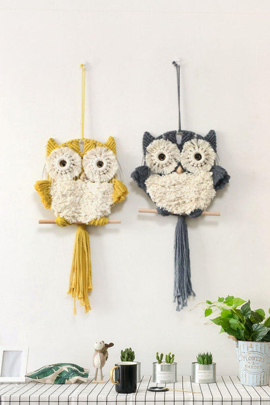 Hand-Woven Tassel Owl Macrame Wall Hanging - Lab Fashion, Home & Health