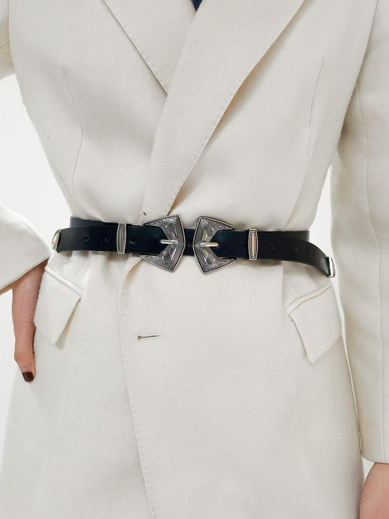 Double Buckle PU Leather Belt - Lab Fashion, Home & Health