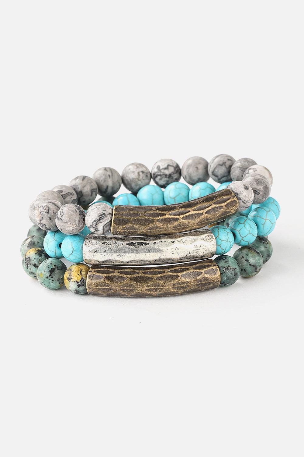 Natural Stone Beaded Bracelet - Lab Fashion, Home & Health