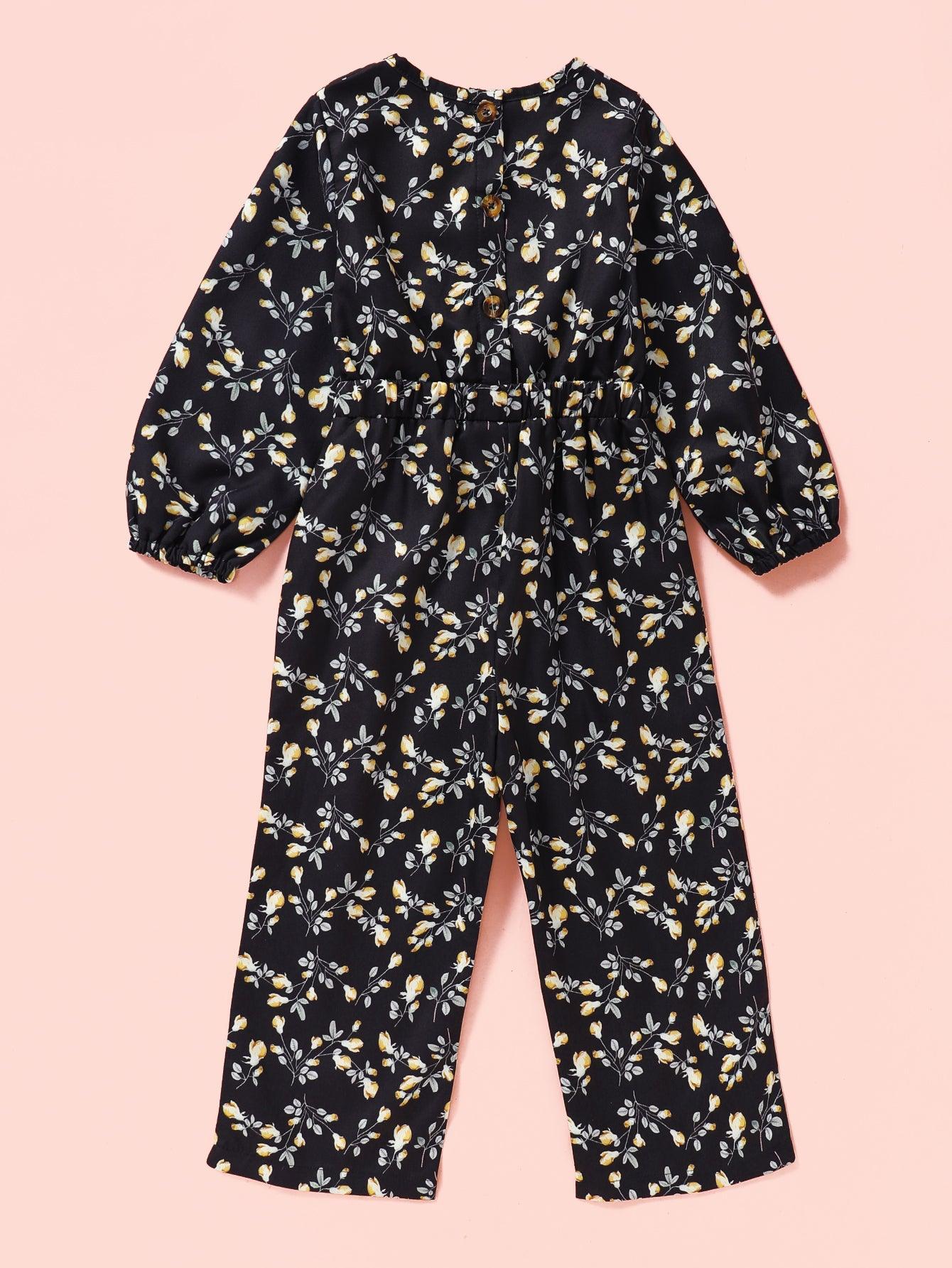 Girls Floral Cutout Jumpsuit - Lab Fashion, Home & Health